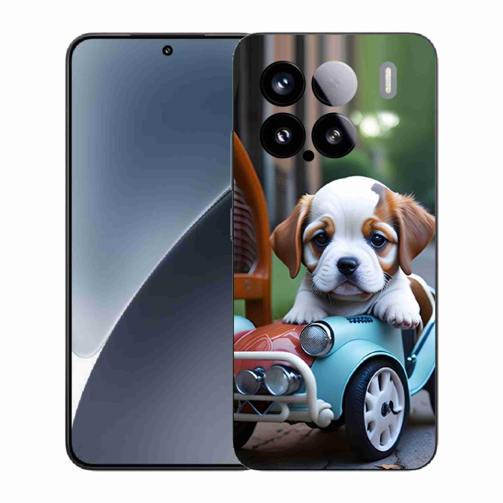 Gélový kryt mmCase na Xiaomi 15 - šteňa v retro aute