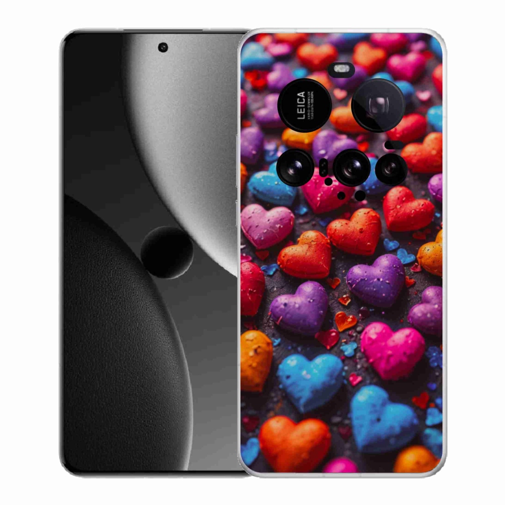 Gélový kryt mmCase na Xiaomi 15 Ultra - farebné srdcia