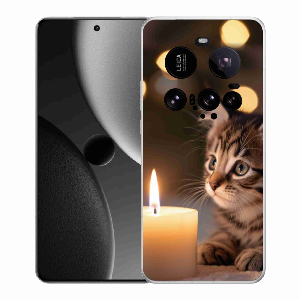 Gélový kryt mmCase na Xiaomi 15 Ultra - mačiatko a sviečka