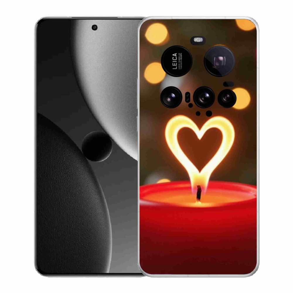 Gélový kryt mmCase na Xiaomi 15 Ultra - srdce z plameňa