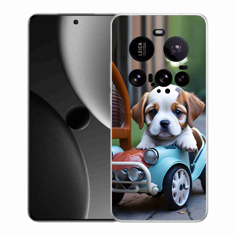 Gélový kryt mmCase na Xiaomi 15 Ultra - šteňa v retro aute