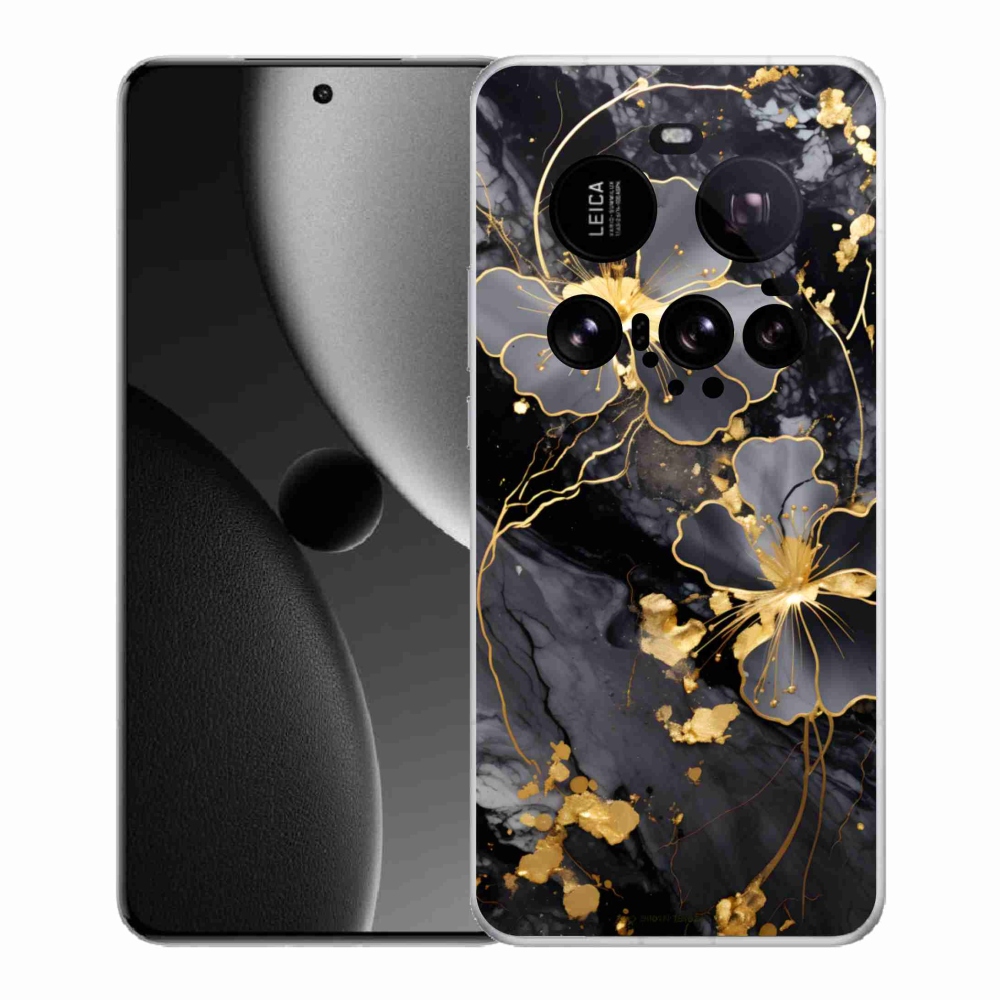 Gélový kryt mmCase na Xiaomi 15 Ultra - zlaté kvety