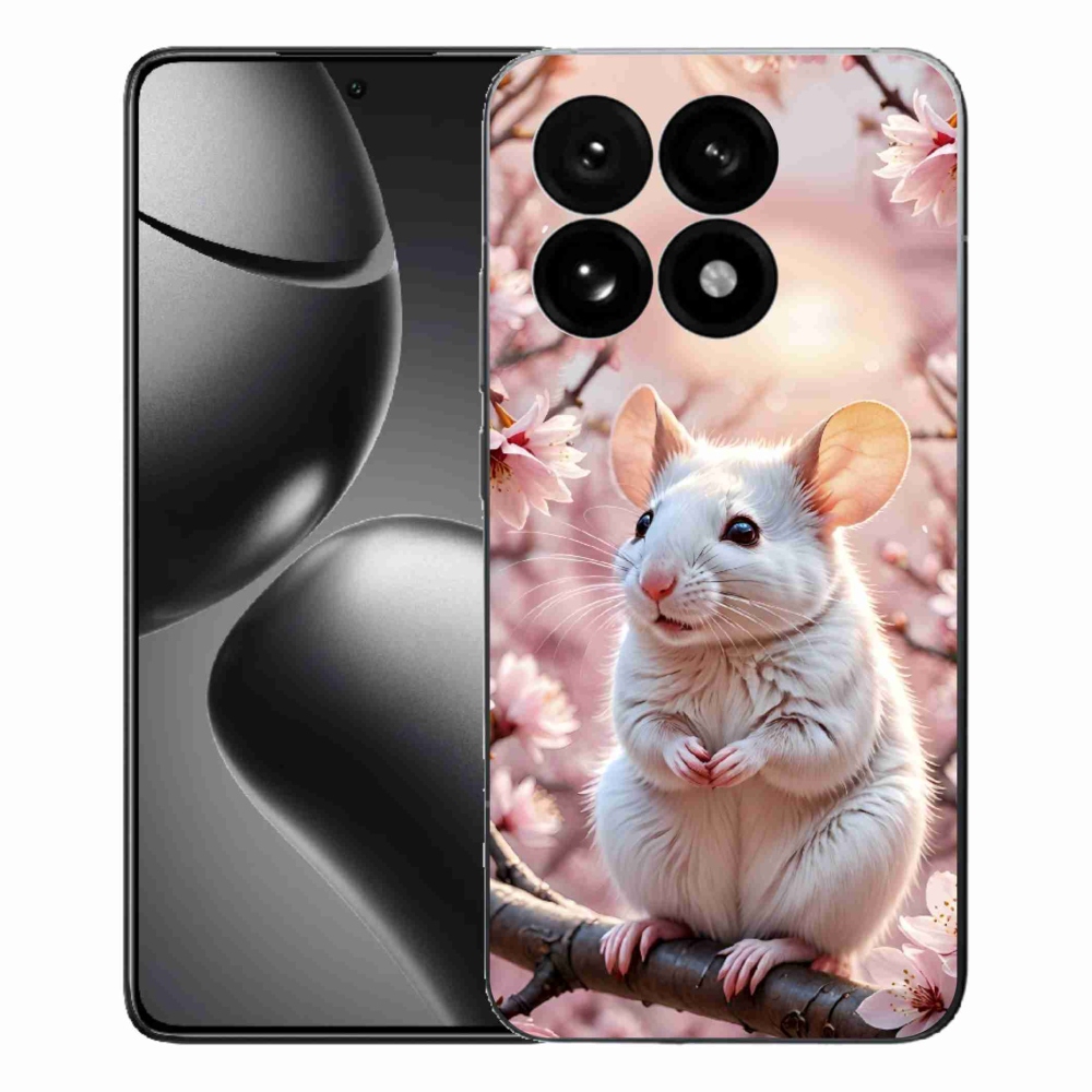 Gélový kryt mmCase na Xiaomi 15T - biela myš na vetve