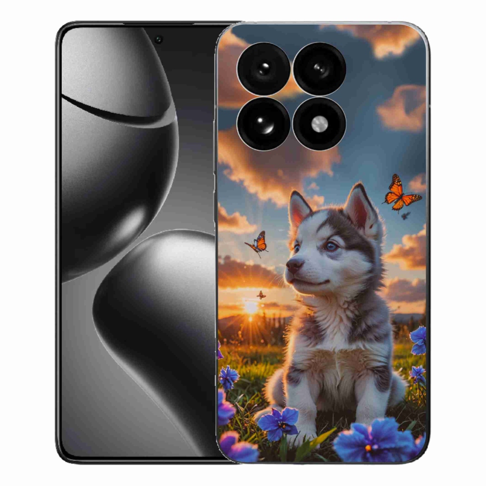 Gélový kryt mmCase na Xiaomi 15T - husky pri západe slnka