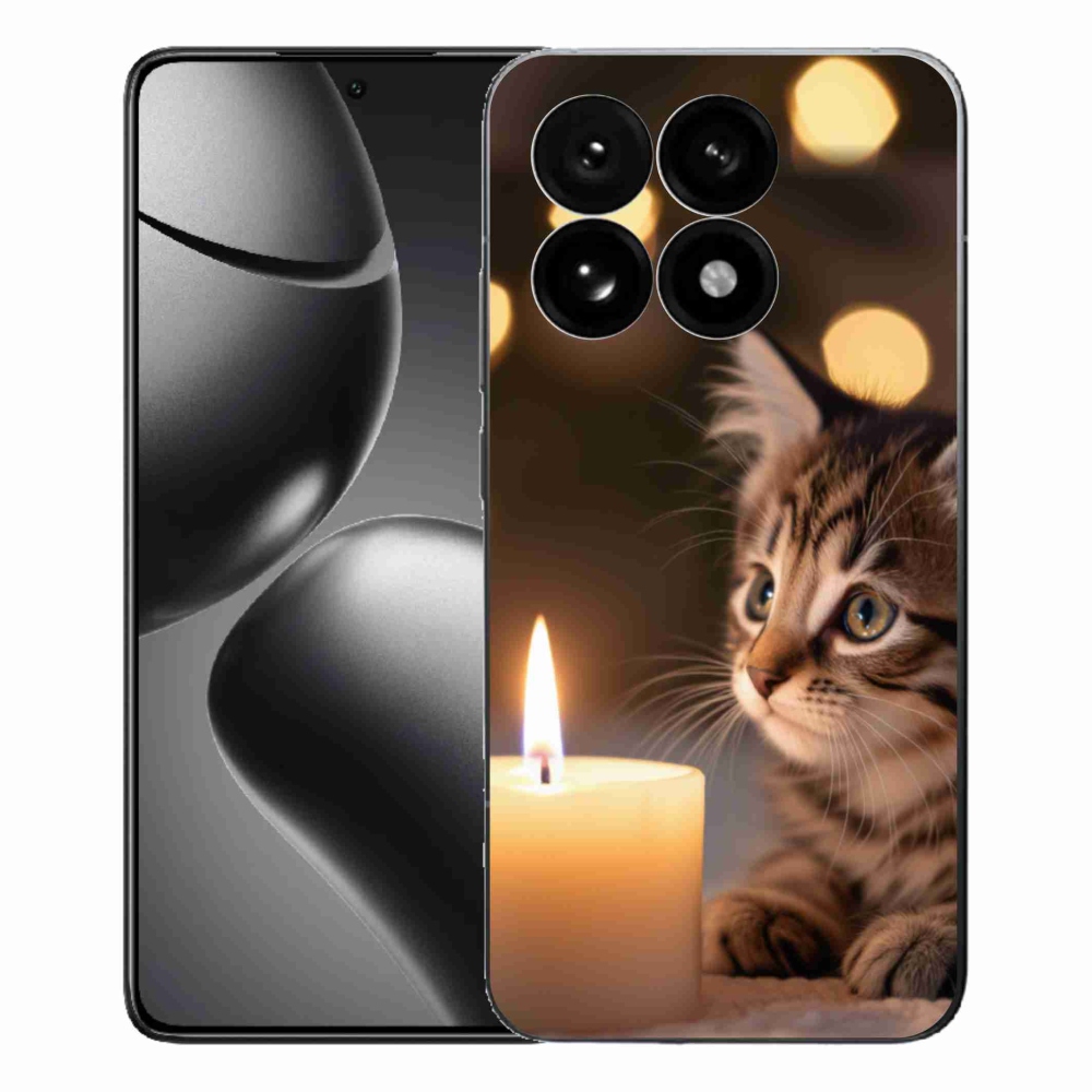 Gélový kryt mmCase na Xiaomi 15T - mačiatko a sviečka