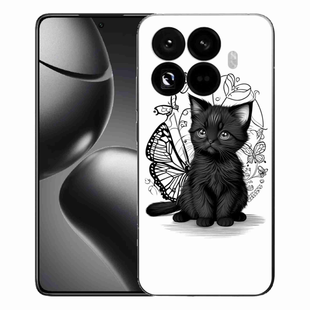 Gélový kryt mmCase na Xiaomi 15T Pro - čierne mačiatko