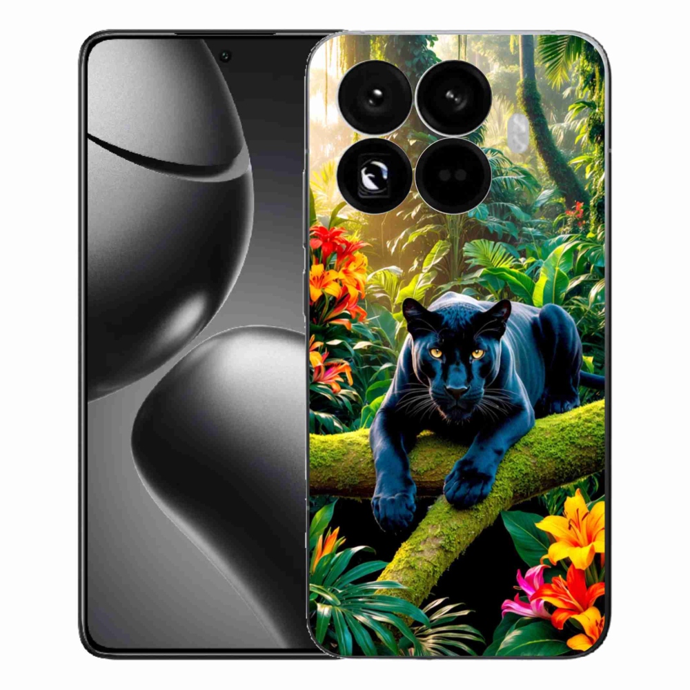 Gélový kryt mmCase na Xiaomi 15T Pro - čierny panter v džungli