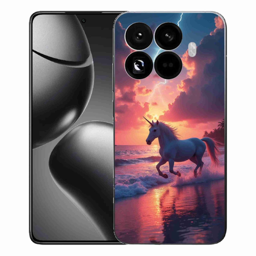 Gélový kryt mmCase na Xiaomi 15T Pro - jednorožec na pláži
