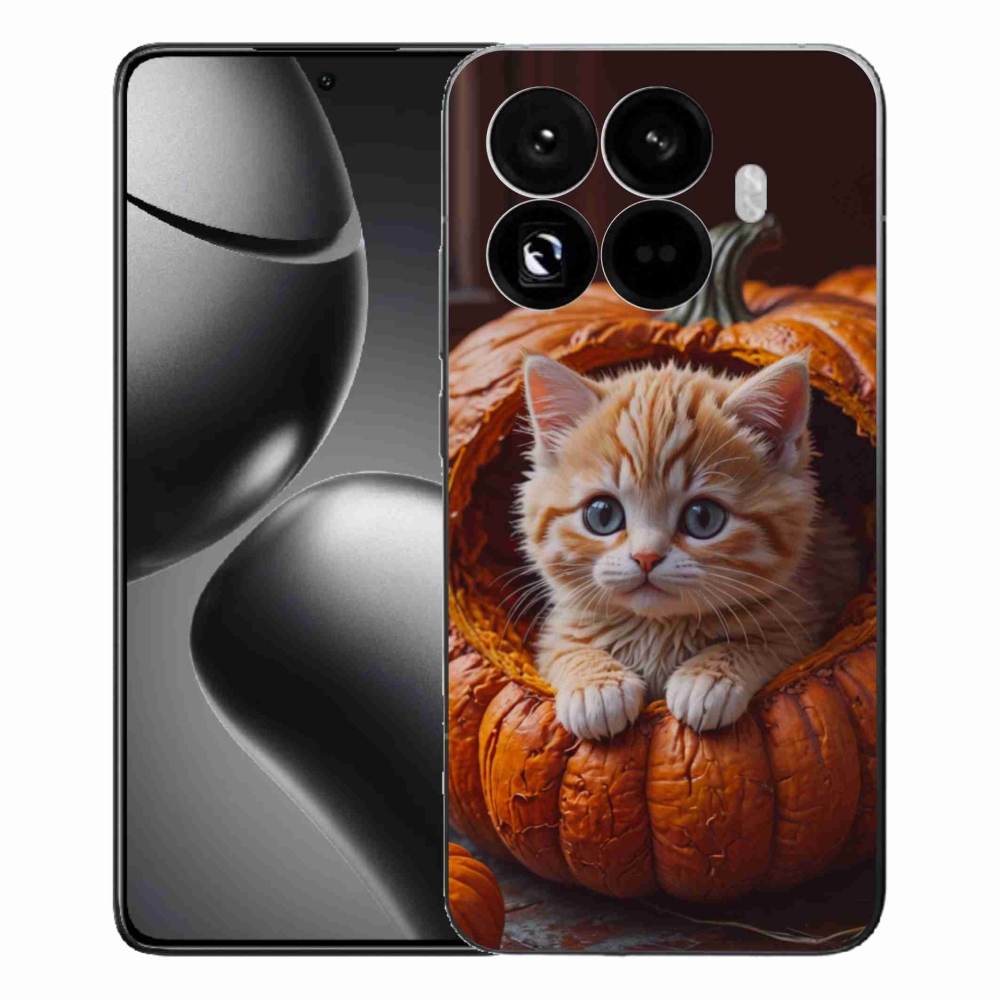 Gélový kryt mmCase na Xiaomi 15T Pro - mačiatko a tekvica 2