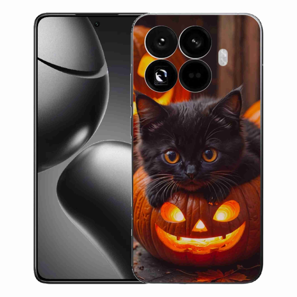 Gélový kryt mmCase na Xiaomi 15T Pro - mačiatko a tekvica