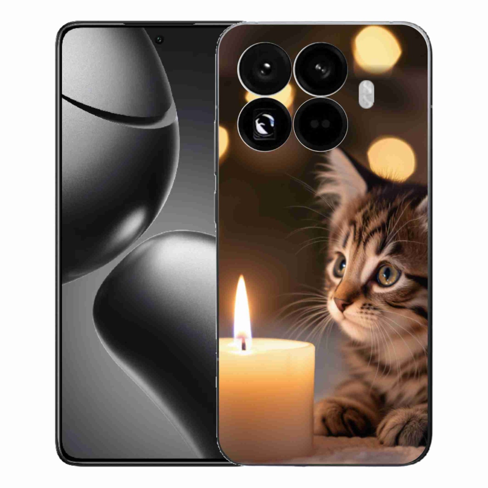 Gélový kryt mmCase na Xiaomi 15T Pro - mačiatko a sviečka