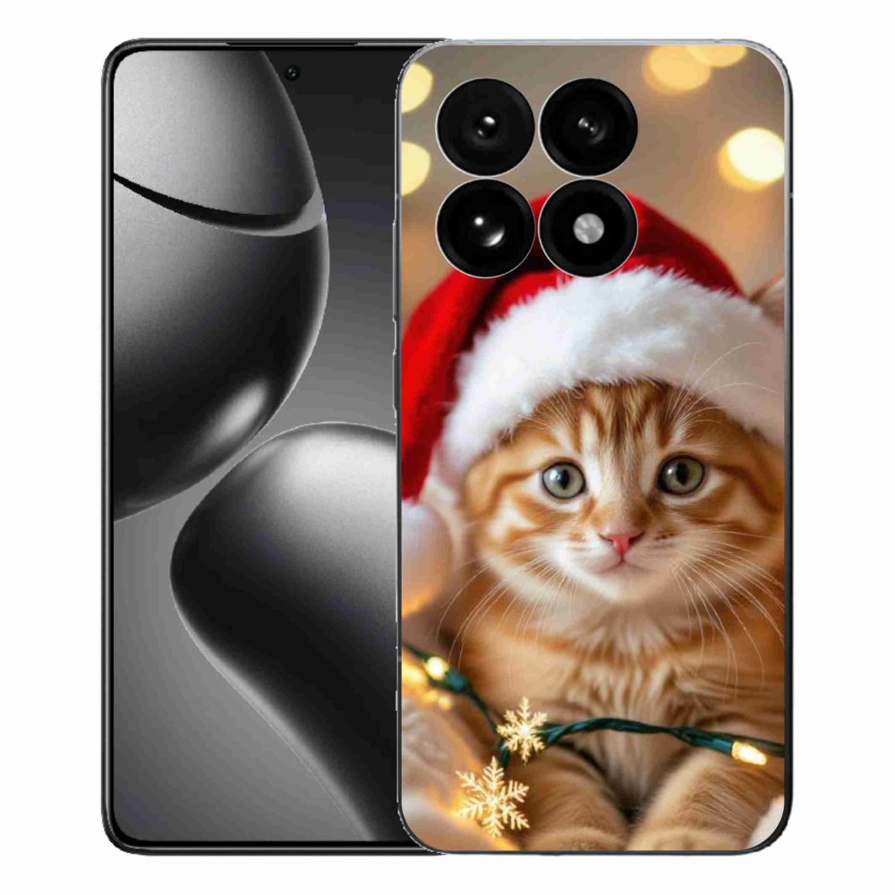 Gélový kryt mmCase na Xiaomi 15T - vianočné mačiatko