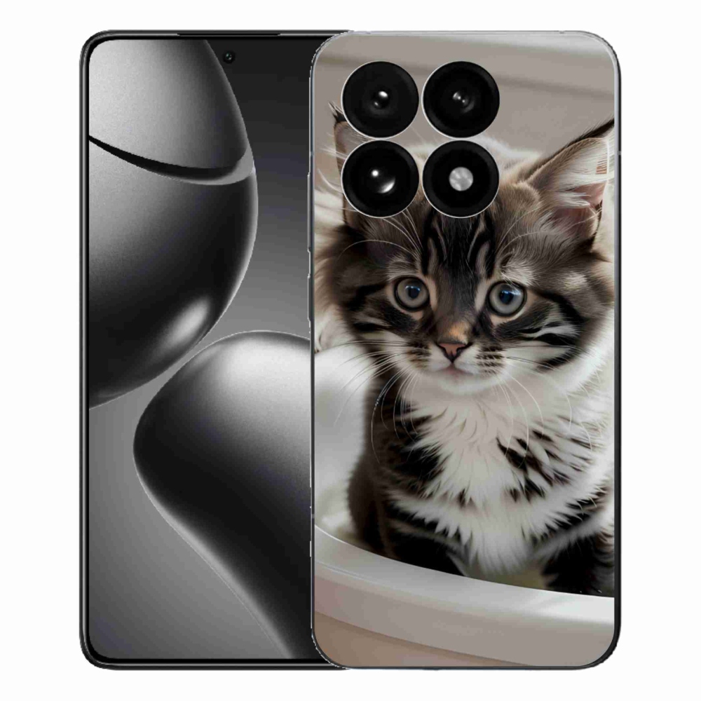 Gélový kryt mmCase na Xiaomi 15T - zvedavé mačiatko