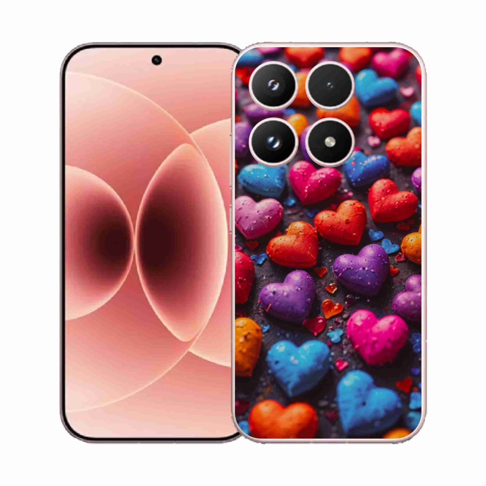 Gélový kryt mmCase na Xiaomi 17 - farebné srdcia
