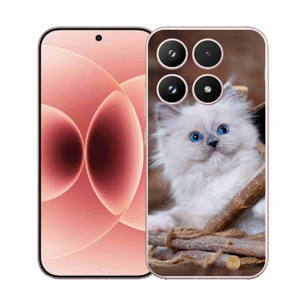 Gélový kryt mmCase na Xiaomi 17 - biele mačiatko