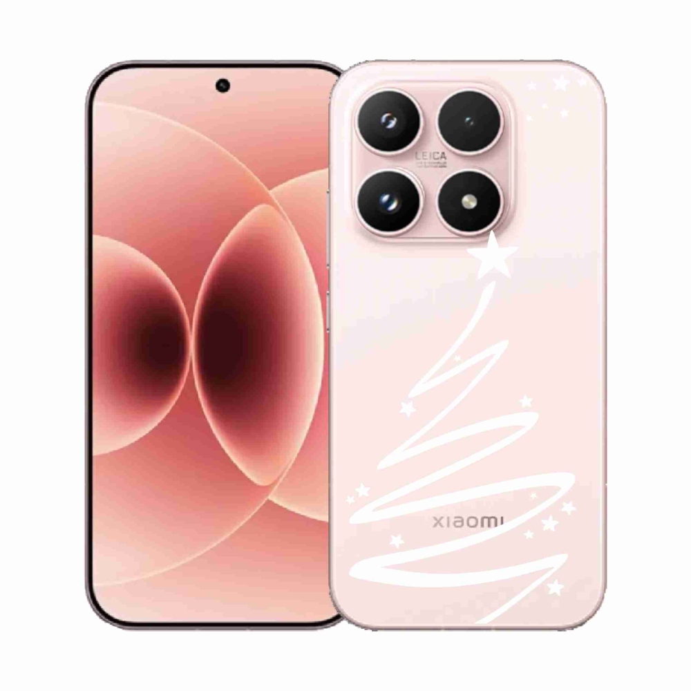 Gélový kryt mmCase na Xiaomi 17 - biely stromček na priehľadnom pozadí