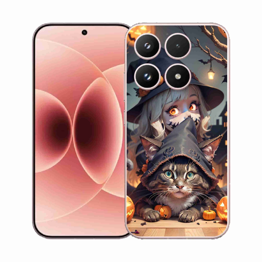 Gélový kryt mmCase na Xiaomi 17 - čarodejnica s mačkou