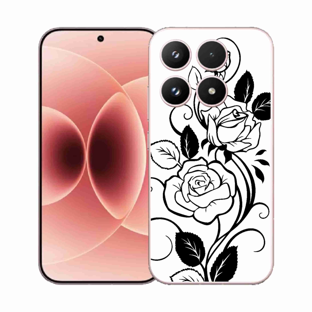 Gélový kryt mmCase na Xiaomi 17 - čiernobiela ruža