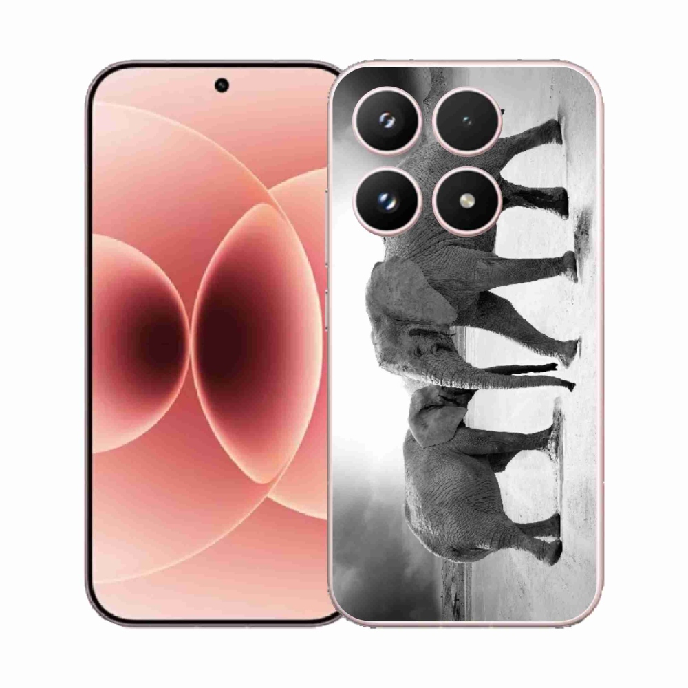 Gélový kryt mmCase na Xiaomi 17 - čiernobieli slony