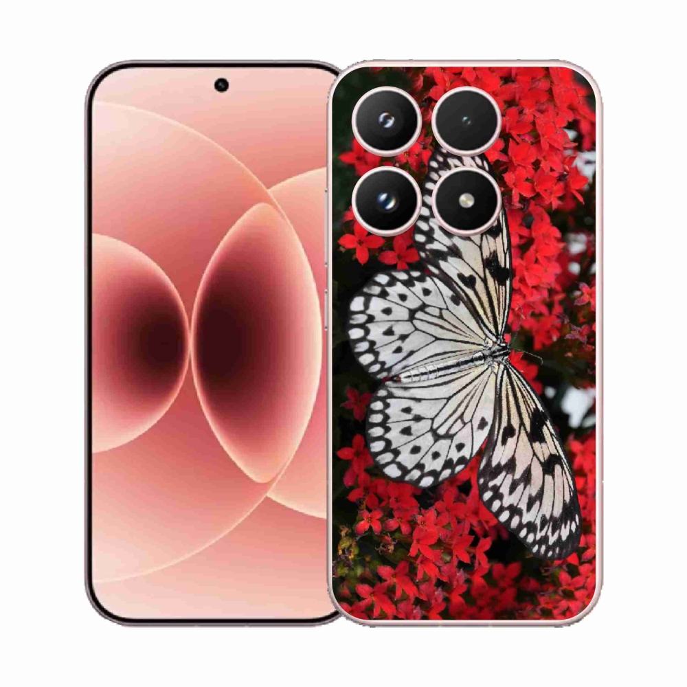 Gélový kryt mmCase na Xiaomi 17 - čiernobiely motýľ 1