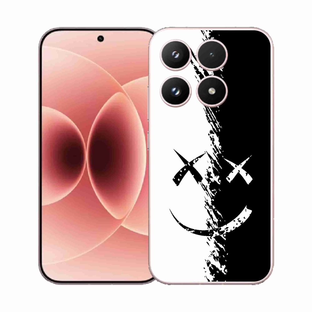 Gélový kryt mmCase na Xiaomi 17 - čiernobiely smajlík