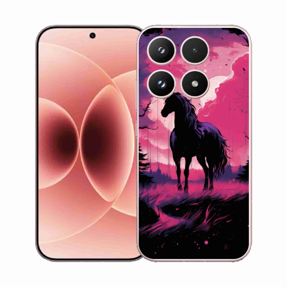 Gélový kryt mmCase na Xiaomi 17 - čierny kreslený kôň 1