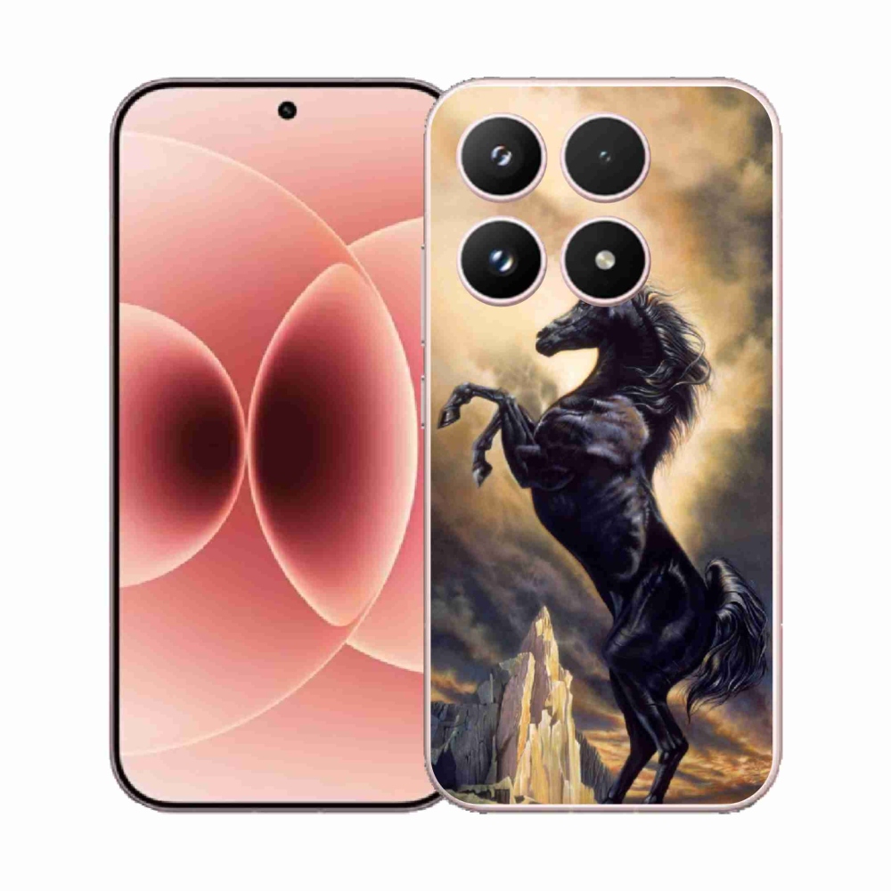 Gélový kryt mmCase na Xiaomi 17 - čierny kreslený kôň