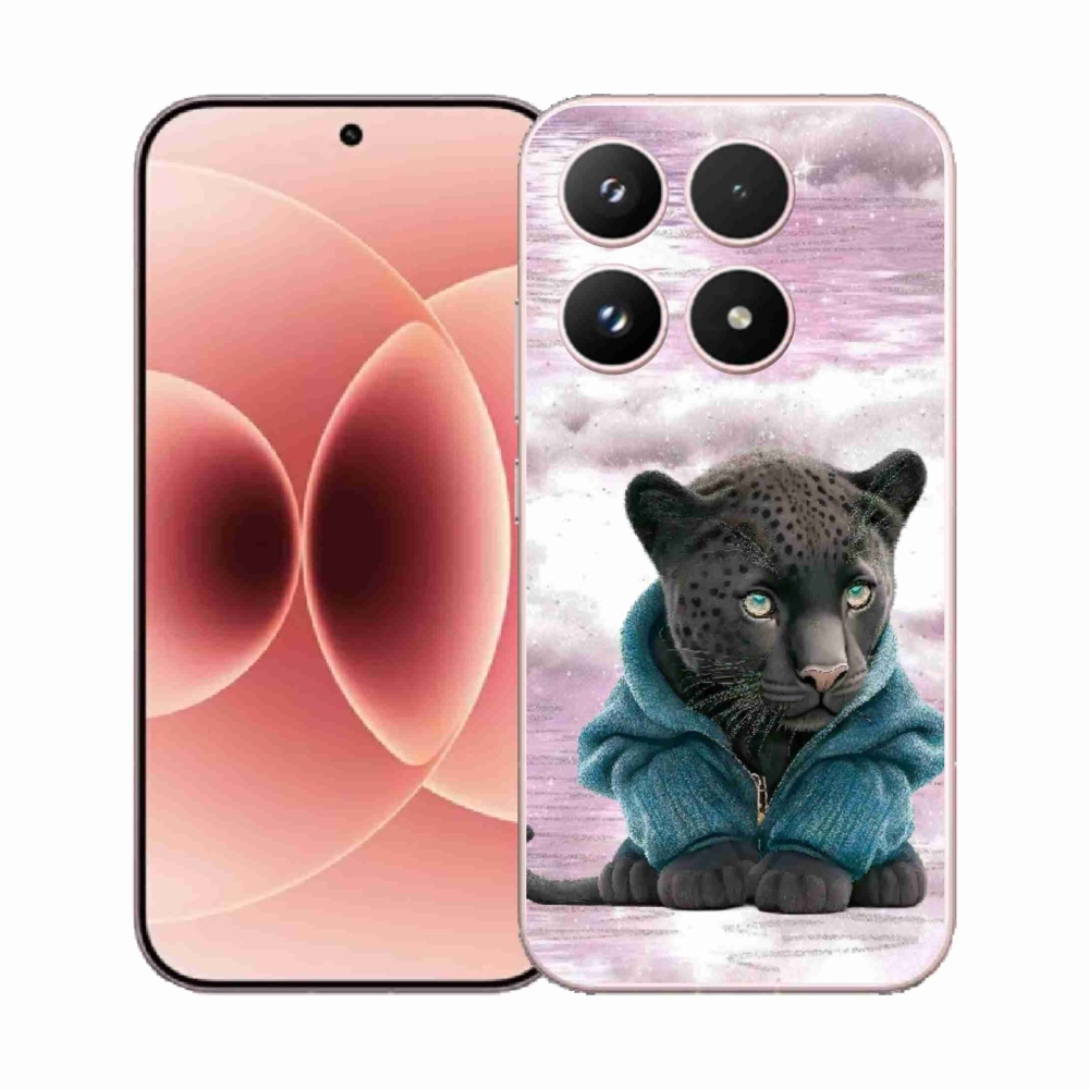 Gélový kryt mmCase na Xiaomi 17 - čierny panter vo svetri
