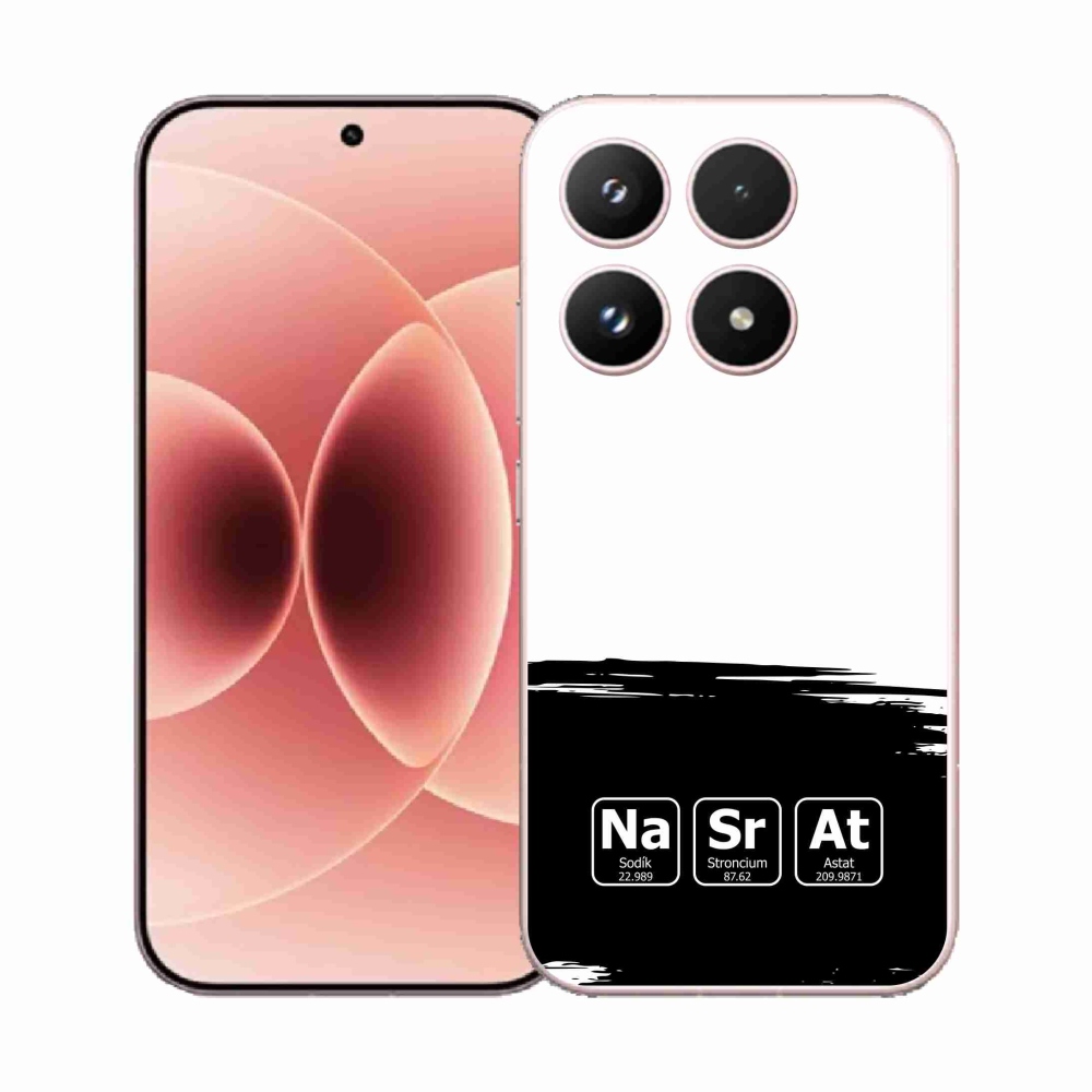 Gélový kryt mmCase na Xiaomi 17 - chemické prvky čiernobiele pozadie