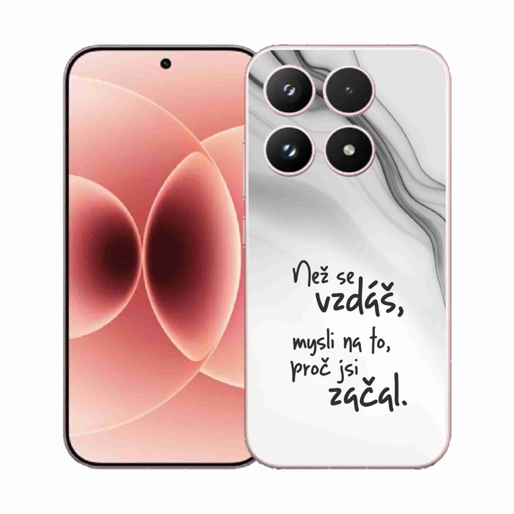 Gélový kryt mmCase na Xiaomi 17 - citát 2 biele pozadie