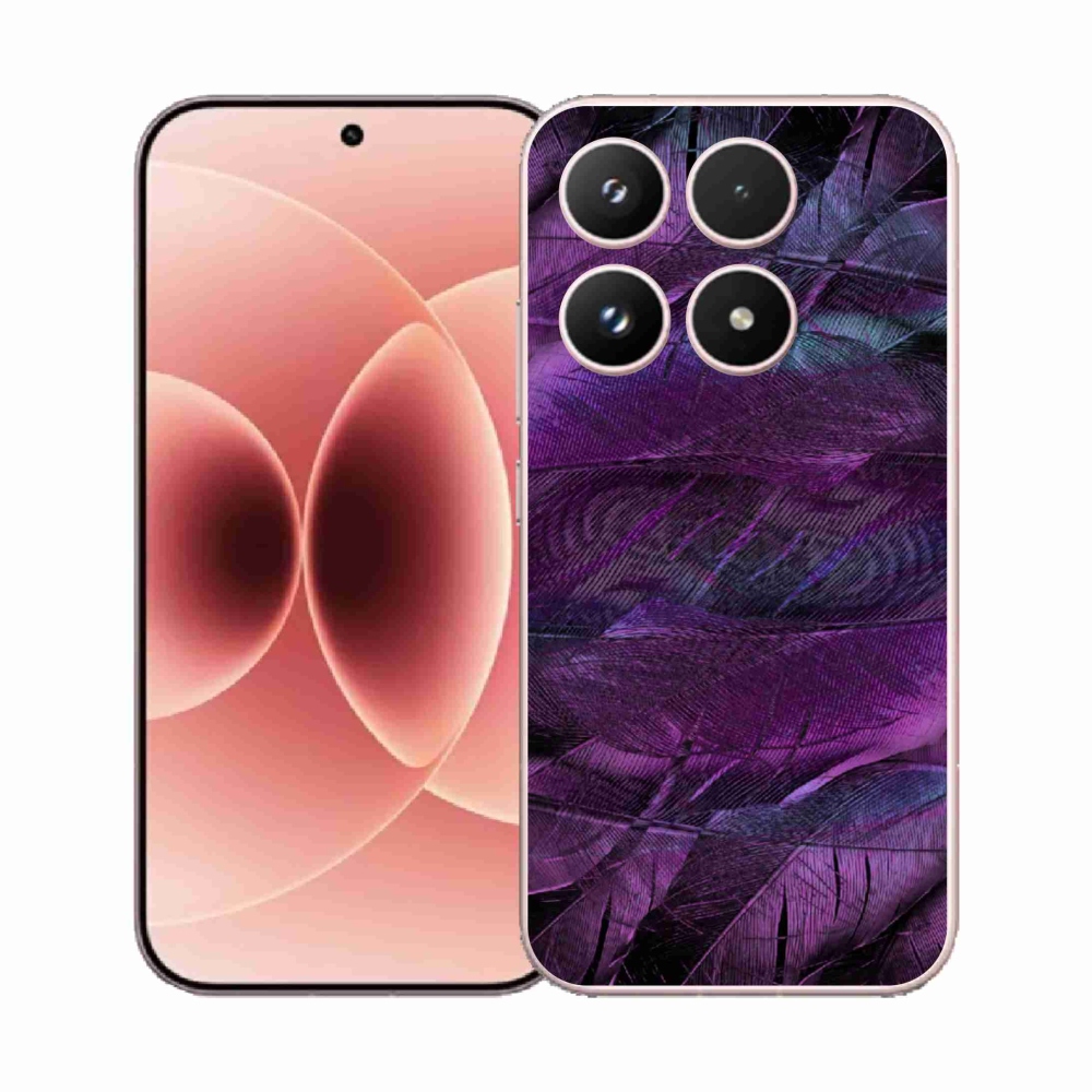 Gélový kryt mmCase na Xiaomi 17 - fialové pierka