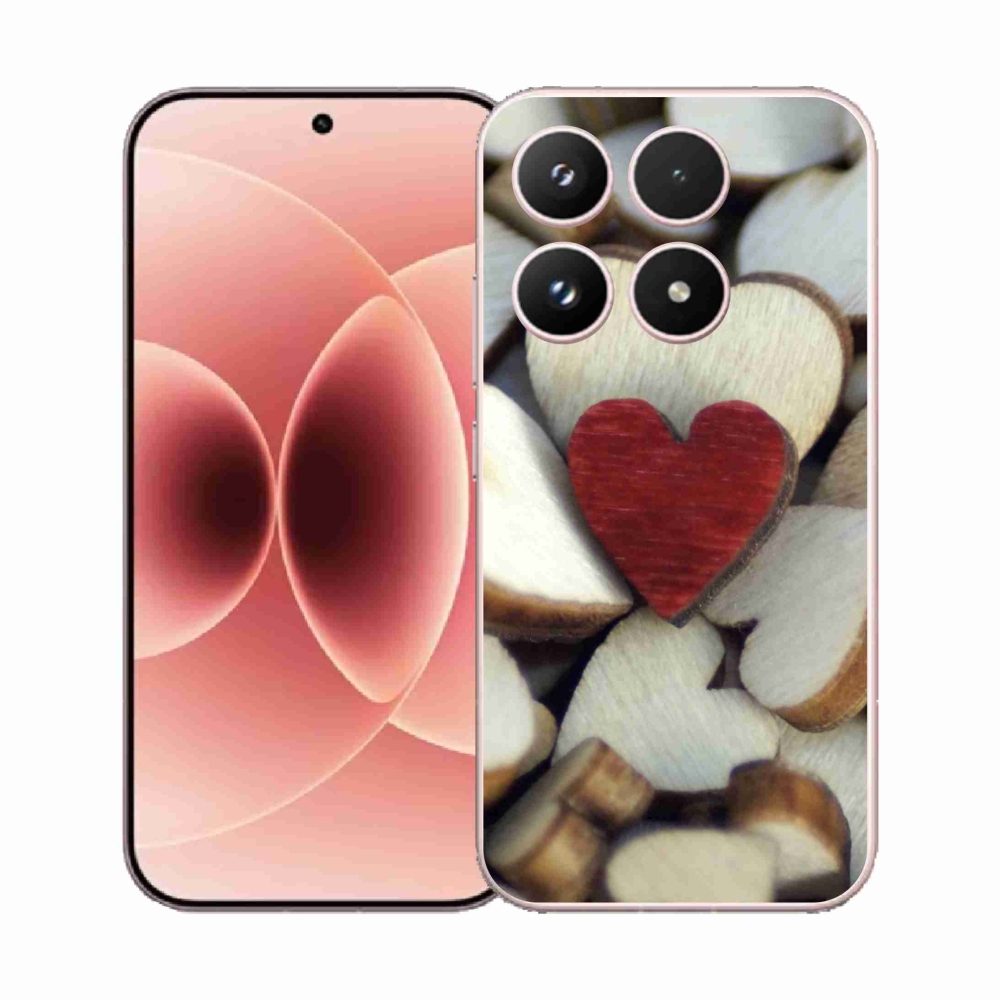 Gélový kryt mmCase na Xiaomi 17 - gravírované červené srdce