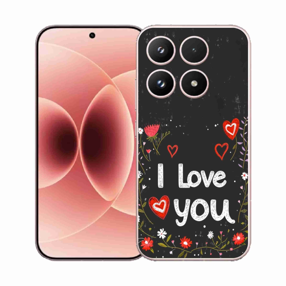 Gélový kryt mmCase na Xiaomi 17 - I love you čierne pozadie