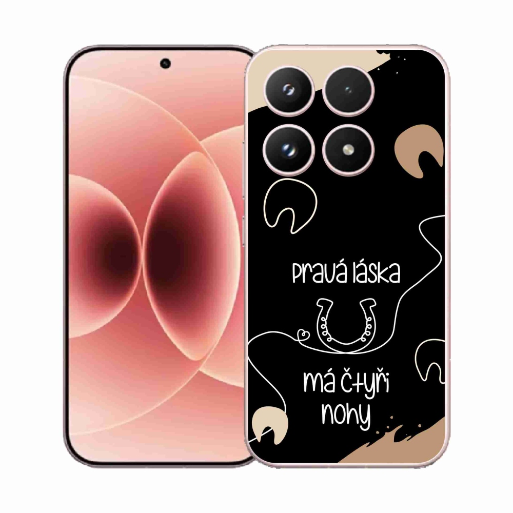 Gélový kryt mmCase na Xiaomi 17 - konský motív čierne pozadie