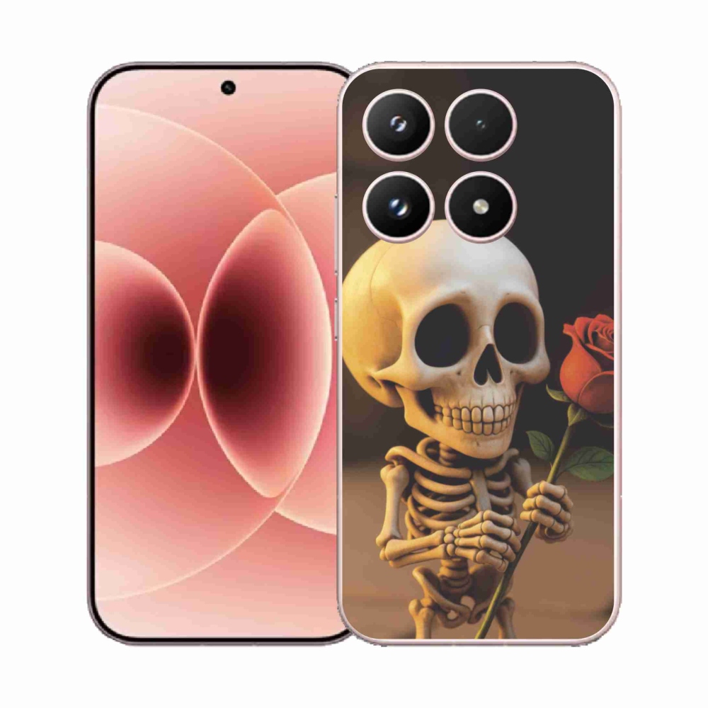 Gélový kryt mmCase na Xiaomi 17 - kostlivec s ružou