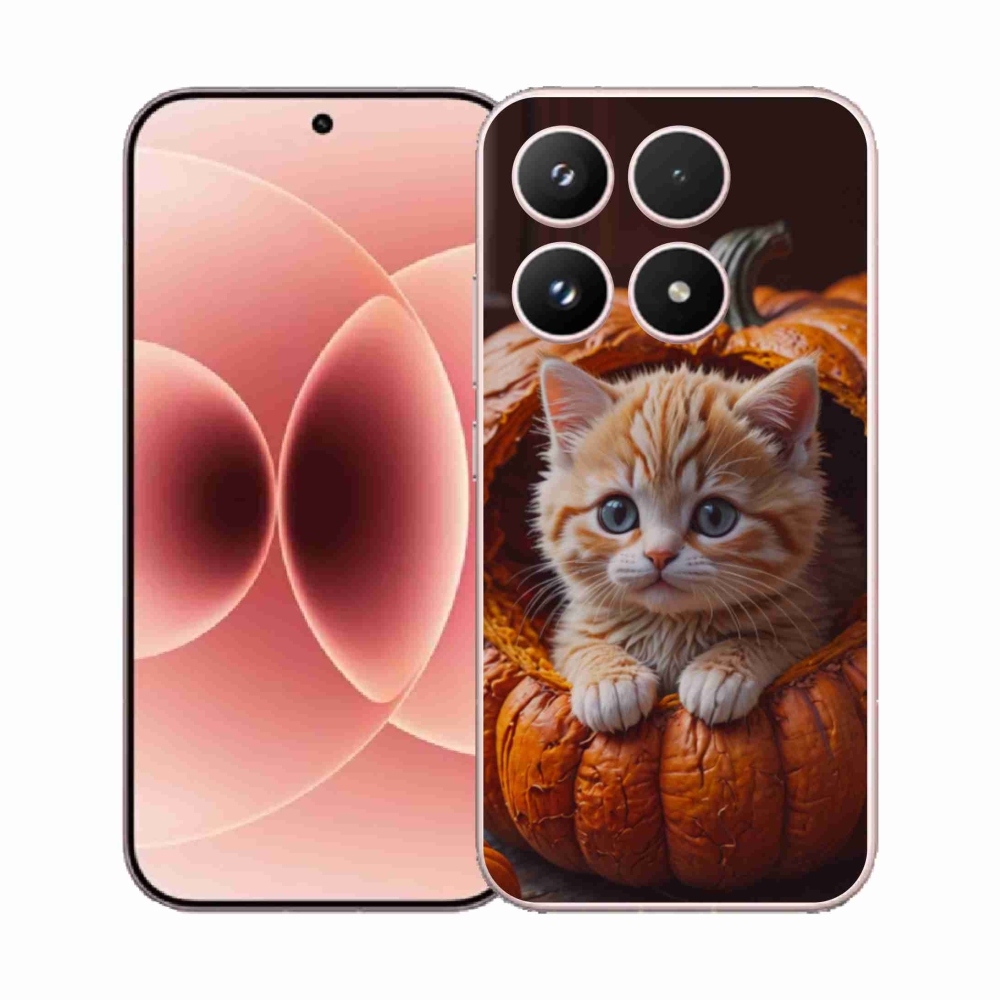 Gélový kryt mmCase na Xiaomi 17 - mačiatko a tekvica 2