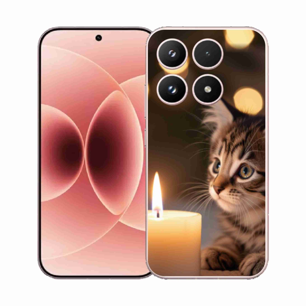 Gélový kryt mmCase na Xiaomi 17 - mačiatko a sviečka