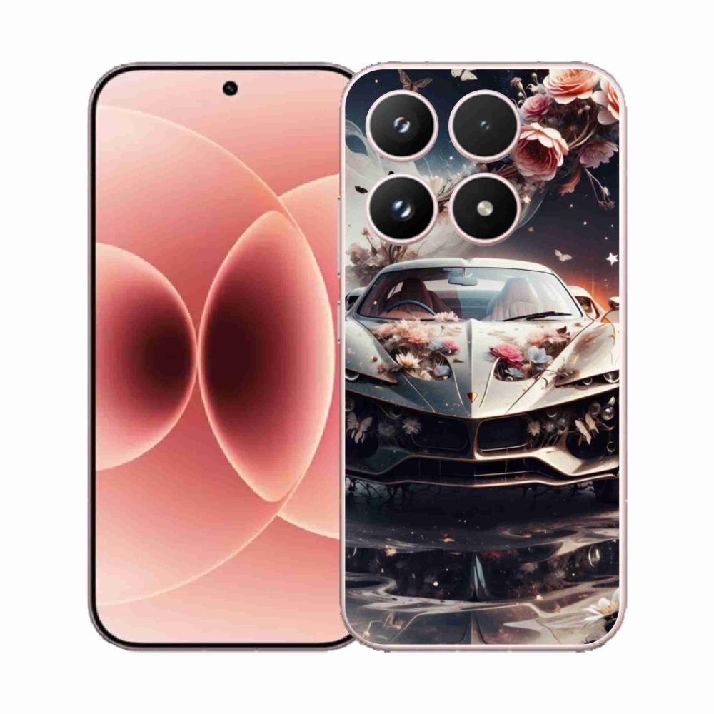 Gélový kryt mmCase na Xiaomi 17 - kvetinový športový automobil