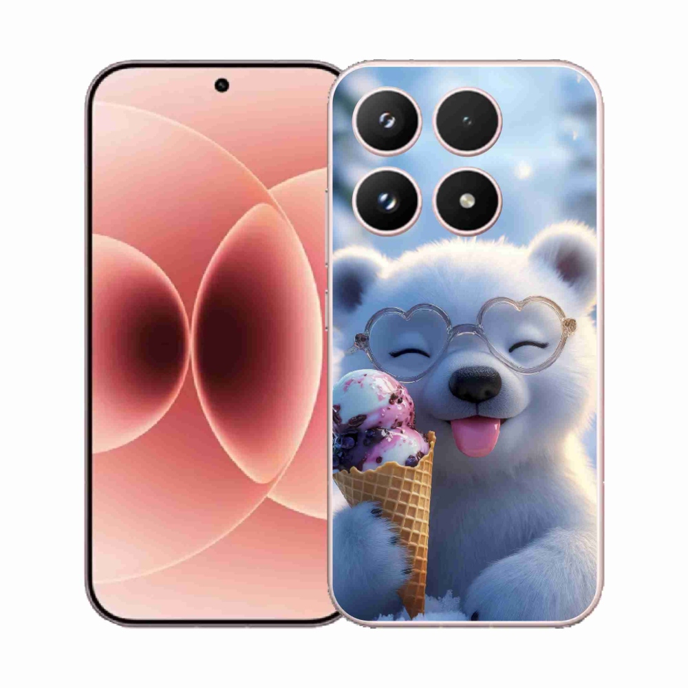 Gélový kryt mmCase na Xiaomi 17 - medvedík so zmrzlinou