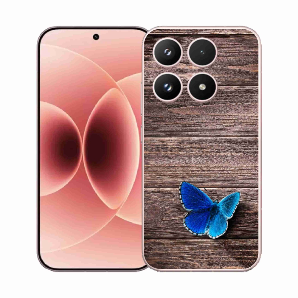 Gélový kryt mmCase na Xiaomi 17 - modrý motýľ 1