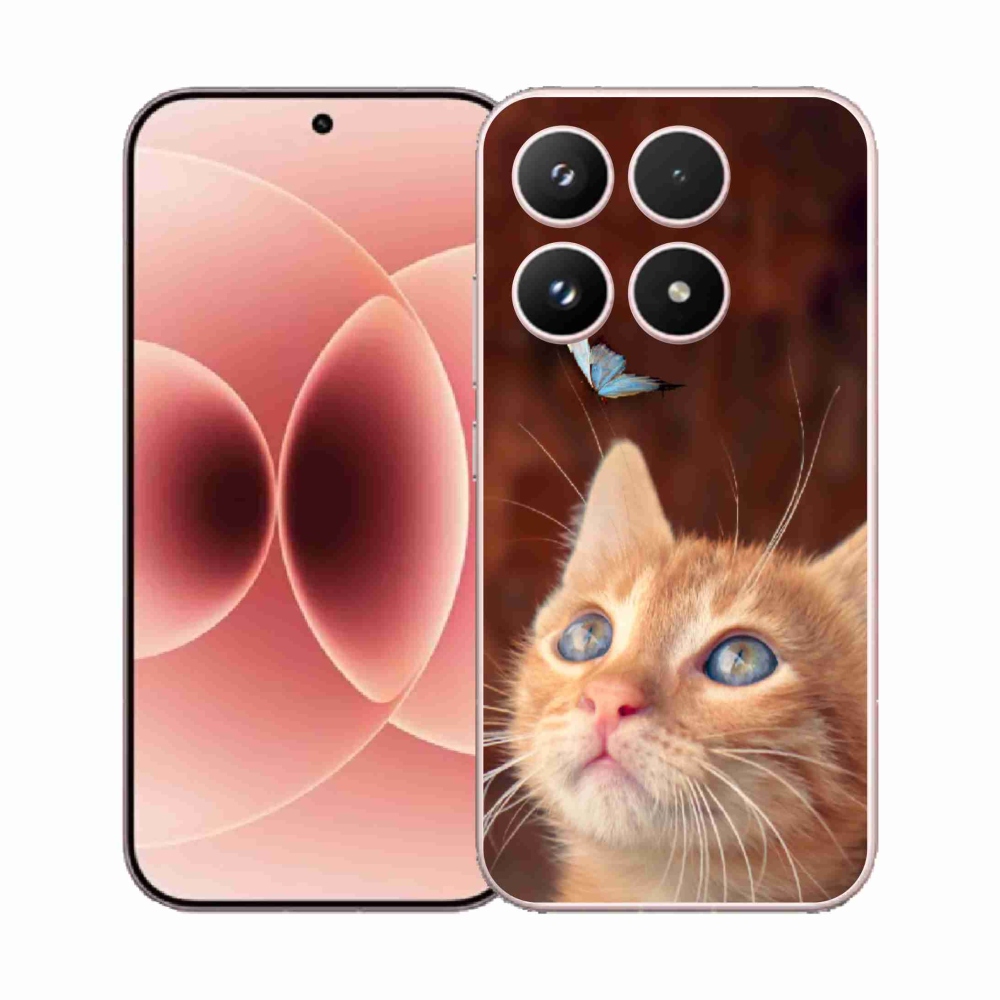 Gélový kryt mmCase na Xiaomi 17 - motýľ a mačiatko