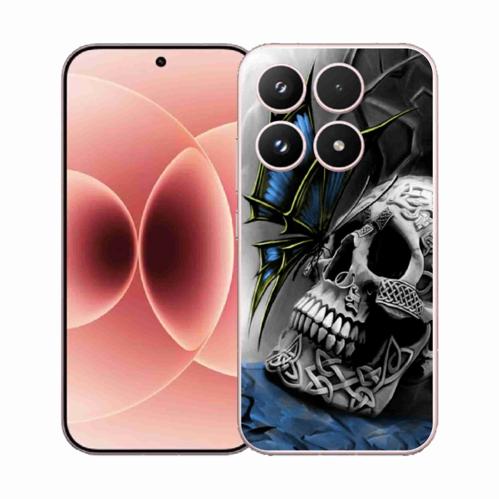 Gélový kryt mmCase na Xiaomi 17 - motýľ a lebka