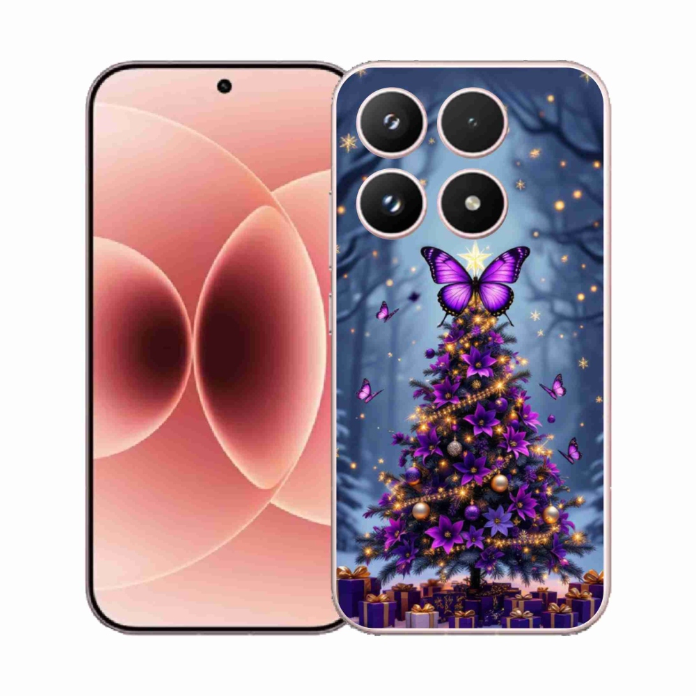 Gélový kryt mmCase na Xiaomi 17 - motýlí vianočný stromček