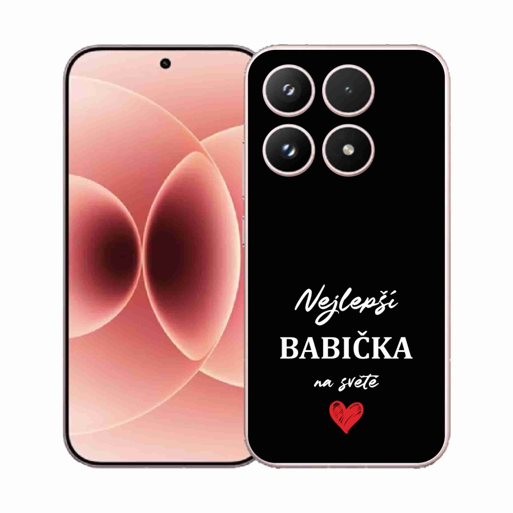 Gélový kryt mmCase na Xiaomi 17 - najlepšia babička 1 čierne pozadie