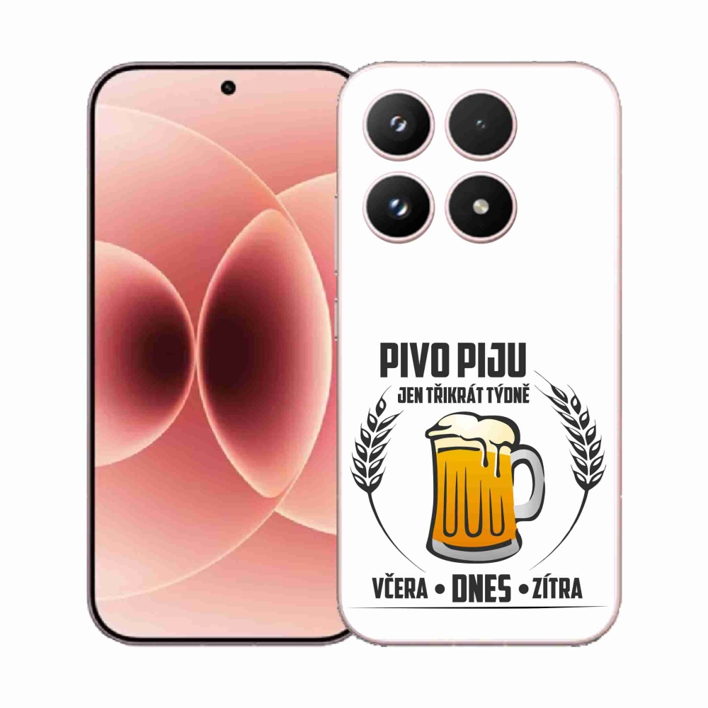 Gélový kryt mmCase na Xiaomi 17 - pivný motív biele pozadie