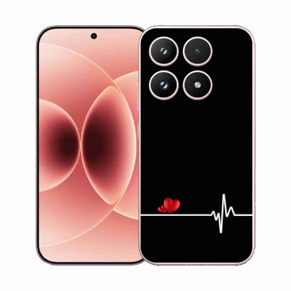 Gélový kryt mmCase na Xiaomi 17 - srdce a tep čierne pozadie