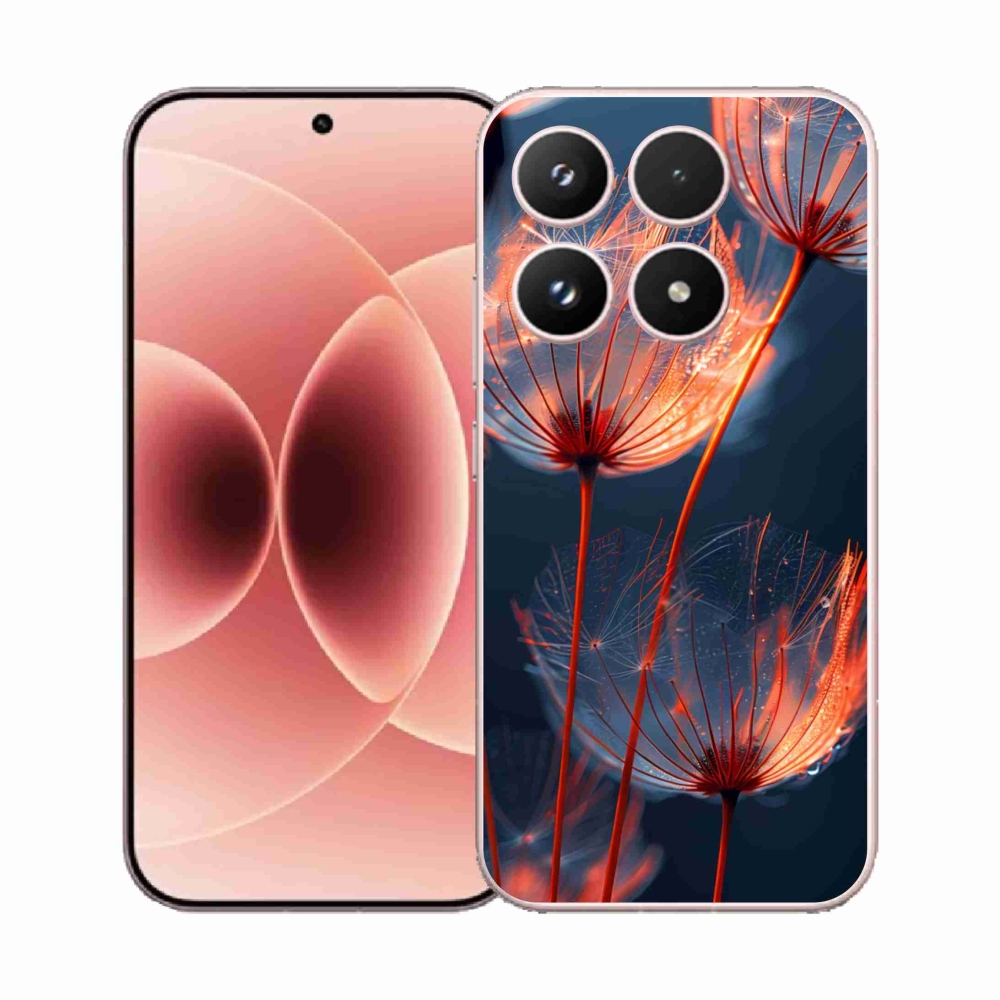 Gélový kryt mmCase na Xiaomi 17 - svetielkujúce páperie