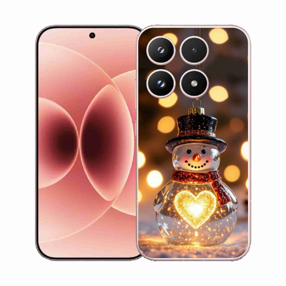 Gélový kryt mmCase na Xiaomi 17 - svietiaci vianočný snehuliak