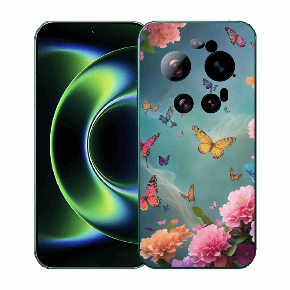 Gélový kryt mmCase na Xiaomi 17 Ultra - farebné kvety a motýle