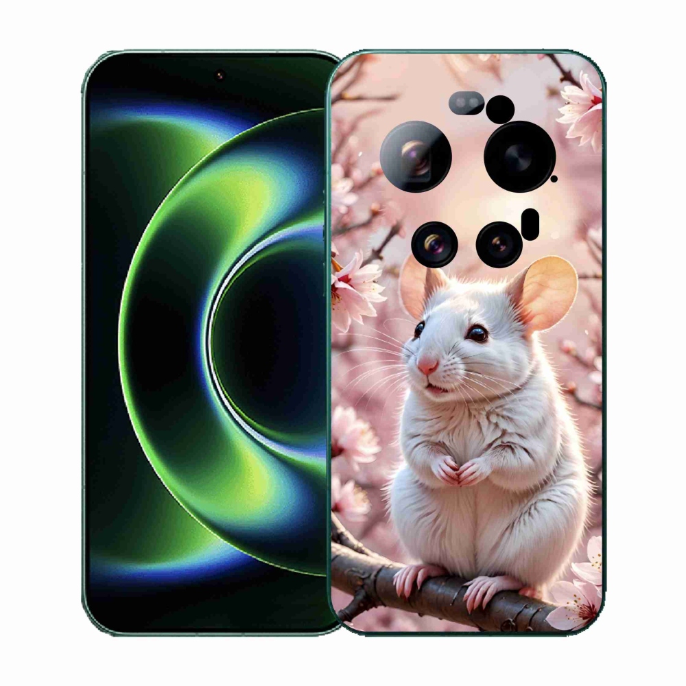 Gélový kryt mmCase na Xiaomi 17 Ultra - biela myš na vetve